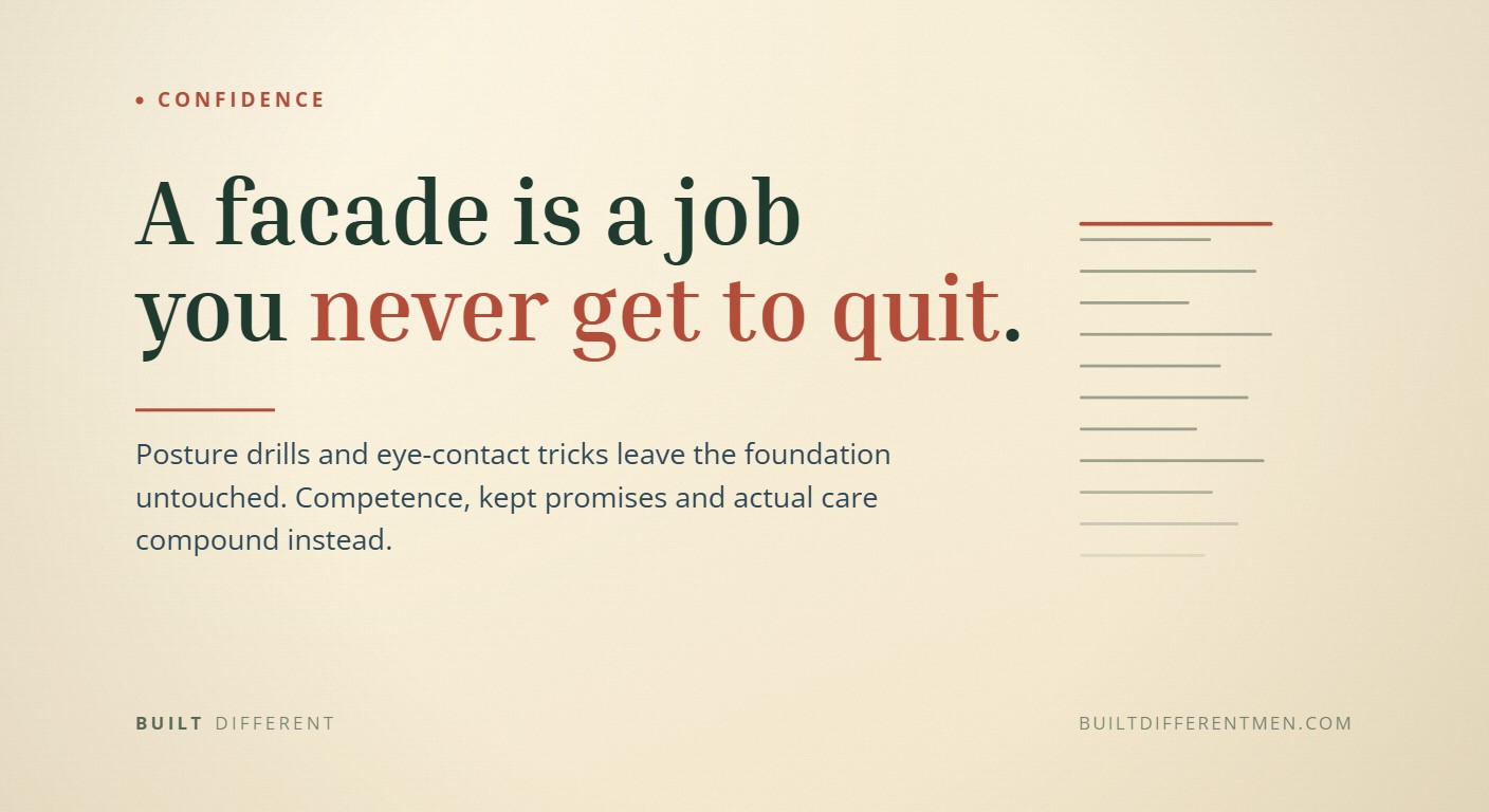 Card reading: A facade is a job you never get to quit. — filed under Confidence.