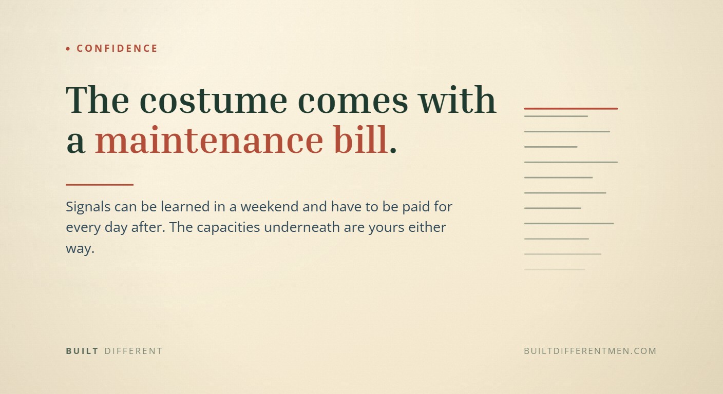 Card reading: The costume comes with a maintenance bill. — filed under Confidence.
